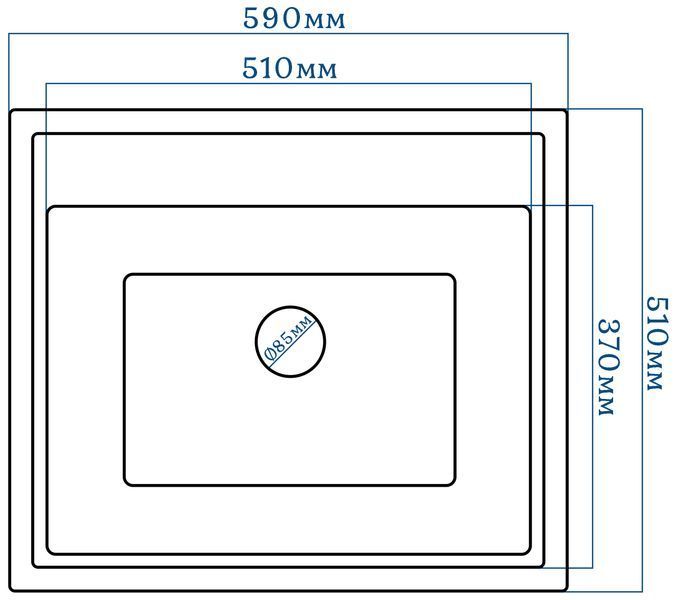 Кухонная мойка, каменная, квадратная, EcoLine 49N, 590х510 мм, бежевая EL-49N-SAH фото
