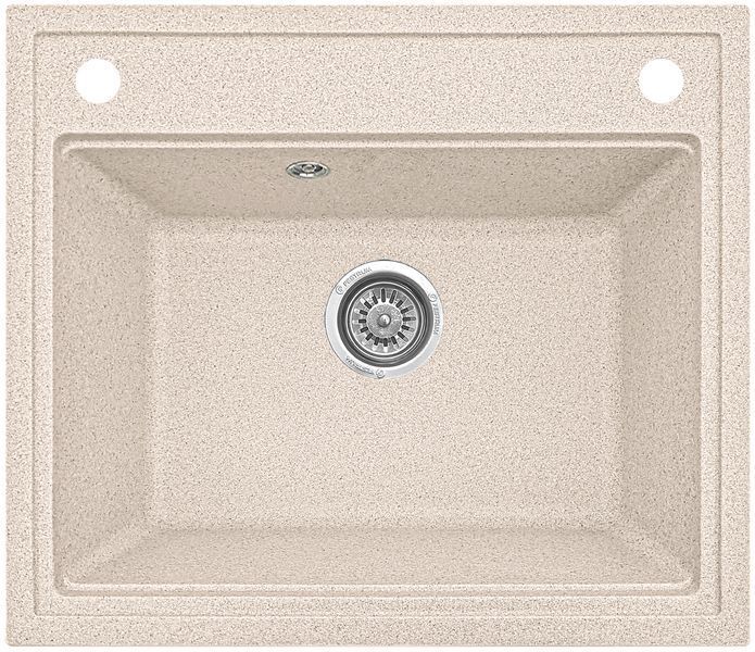 Кухонная мойка, каменная, квадратная, EcoLine 49N, 590х510 мм, бежевая EL-49N-SAH фото
