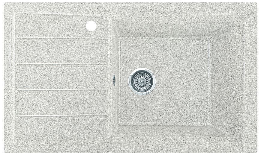 Мийка кухонна, гранітна, прямокутна, Valetti Model 25N, Terra (тепла сіра), 780х500 мм VAL-25N-TER фото