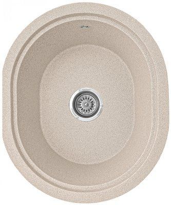 Кухонная мойка, каменная, овальная, EcoLine 60N, 510х430 мм, бежевая EL-60N-SAH фото