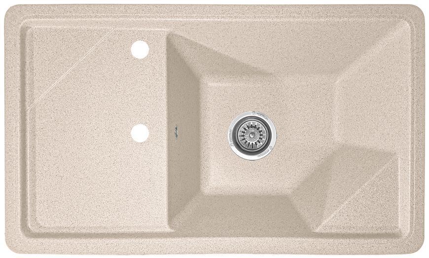 Мойка кухонная, гранитная, прямоугольная, Valetti Model 58C, Sahara (бежевая), 785х465 мм VAL-58C-SAH фото