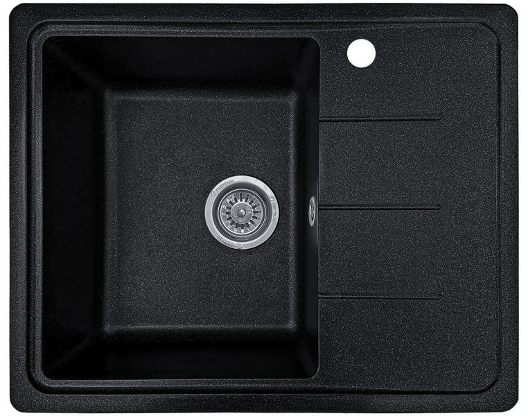 Мойка кухонная, гранитная, прямоугольная, Valetti Model 28N Anthracite (черная), 620х500 мм VAL-28N-ANT фото