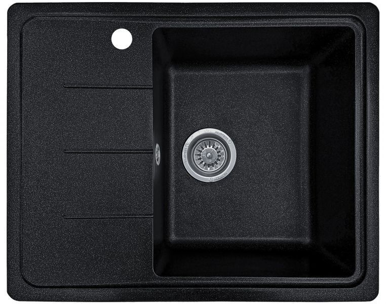 Мойка кухонная, гранитная, прямоугольная, Valetti Model 28N Anthracite (черная), 620х500 мм VAL-28N-ANT фото