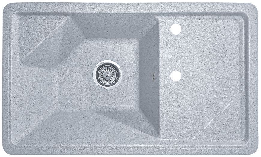 Мойка кухонная, гранитная, прямоугольная, Valetti Model 58C, Silver (серая), 785х465 мм VAL-58C-SIL фото