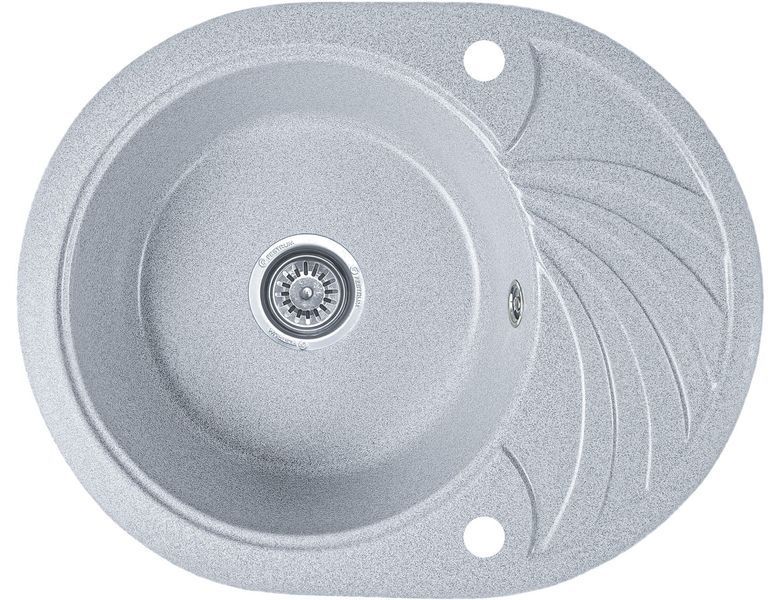 Мийка кухонна, гранітна, овальна, Valetti Model 13N, Silver (сіра), 600х470 мм VAL-13N-SIL фото