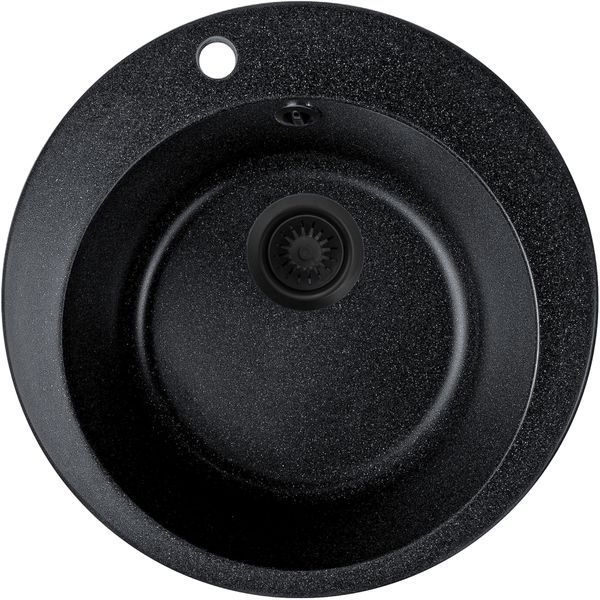 Кухонная мойка Valetti Model 7N Dark Edition (черная) со смесителем и сифоном