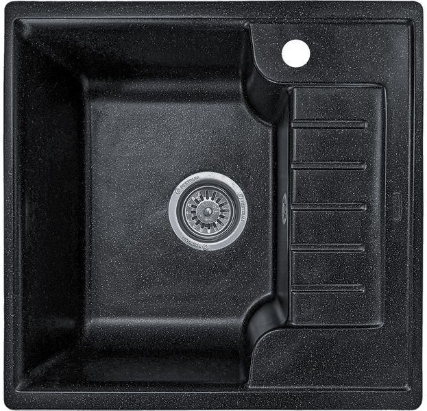Мойка кухонная, гранитная, квадратная, Valetti Model 71N, Anthracite (черная), 510х490 мм VAL-71N-ANT фото