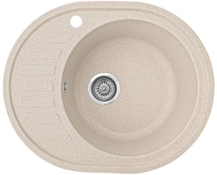 Кухонная мойка камення, овальная, EcoLine 23N, 610х495 мм, бежевая EL-23N-SAH фото