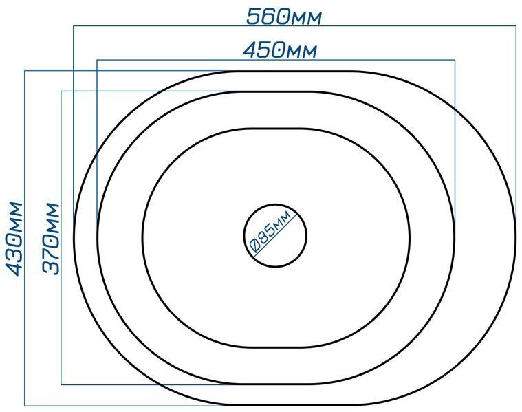 Кухонная мойка, каменная, овальная, EcoLine 61N, 560х430 мм, терра EL-61N-TER фото