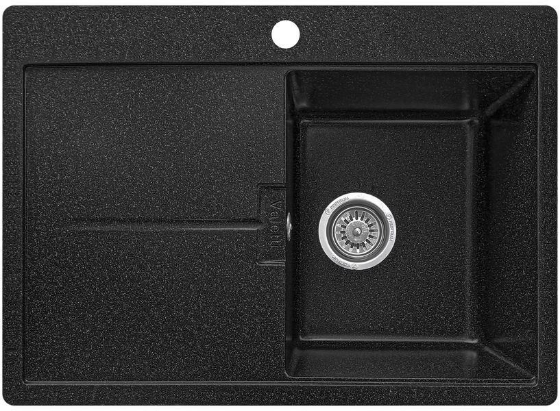 Мойка кухонная, гранитная, прямоугольная, Valetti Model 15N, Anthracite (черная), 670&times;495 мм VAL-15N-ANT фото