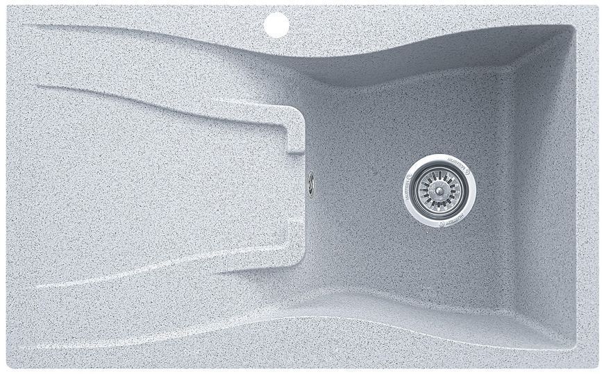 Мийка кухонна, гранітна, прямокутна, Valetti Model 54N, Silver (сіра), 790х500 мм VAL-54N-SIL фото