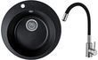 Мойка кухонная Valetti 7S Anthracite с гибким смесителем черного цвета