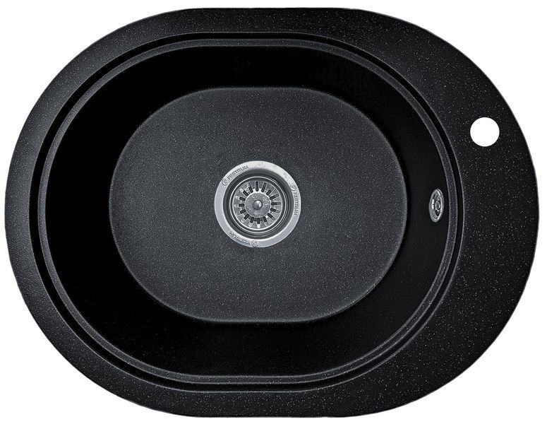 Комплект кухонной мойки Valetti 61N Anthracite (черная) &mdash; мойка + смеситель + сифон