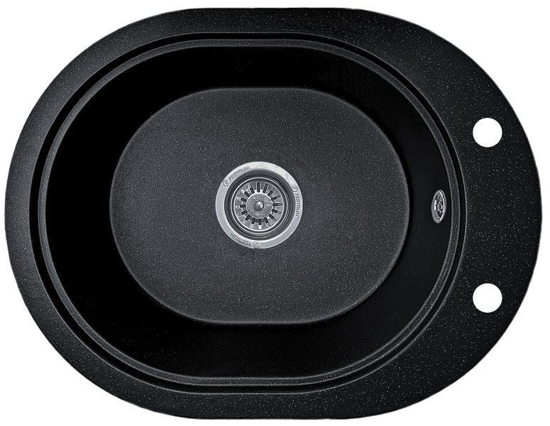 Комплект кухонной мойки Valetti 61N Anthracite (черная) &mdash; мойка + смеситель + сифон