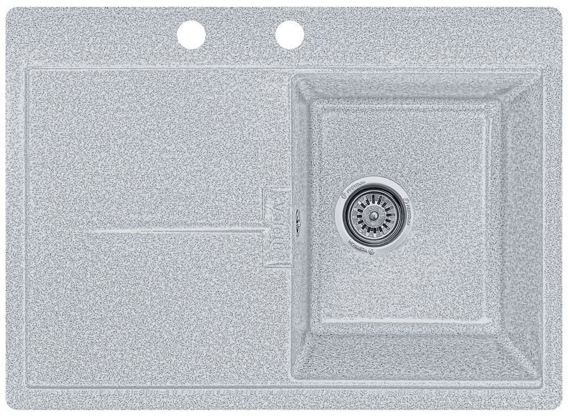 Мийка кухонна, гранітна, прямокутна, Valetti Model 15N, Silver (сіра), 670&times;495 мм VAL-15N-SIL фото