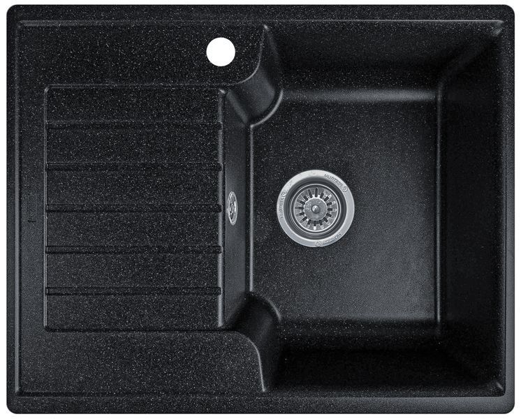 Мойка кухонная Valetti 12N Anthracite с гибким смесителем черного цвета