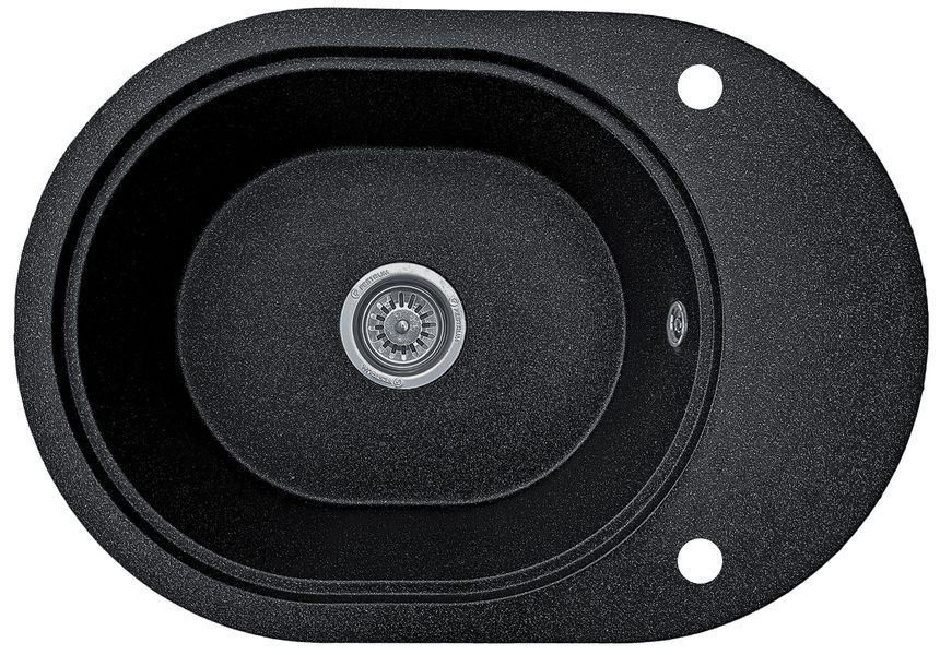 Комплект кухонной мойки Valetti 62N Anthracite (черная) &mdash; мойка + смеситель + сифон