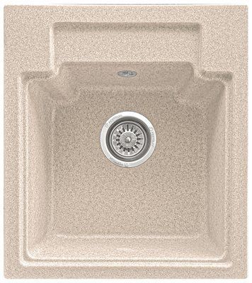 Кухонная мойка, каменная, квадратная, EcoLIne 79N, 425х480 мм, бежевая EL-79N-SAH фото