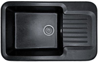 Мойка кухонная, прямоугольная, гранитная, Valetti Model 55N, Anthracite (черная), 810х510 мм VAL-55N-ANT фото