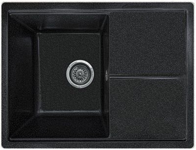Мойка кухонная, прямоугольная, гранитная Valetti Model 75N, Anthracite (черная), 580х445 мм VAL-75N-ANT фото