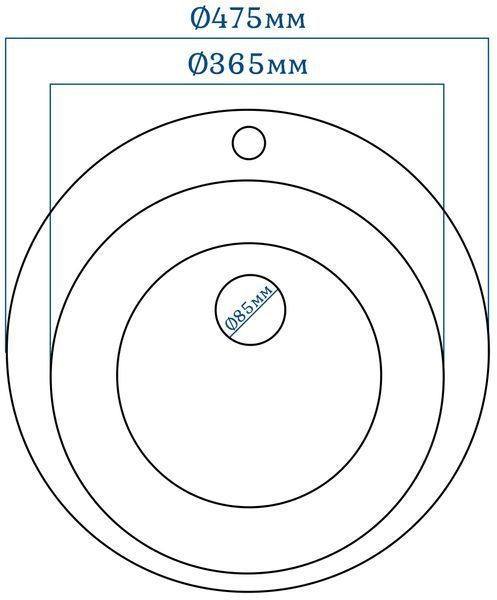 Кухонная мойка из искусственного камня, круглая, EcoLine 2S Бежевая EL-2S-SAH фото