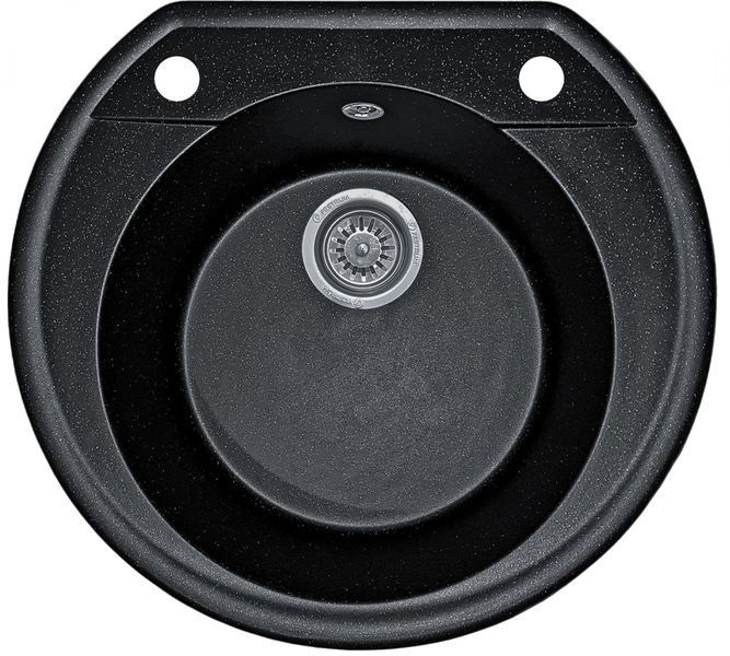 Мойка кухонная, гранитная, круглая Valetti Model 31N Anthracite (черная), 530х490 мм VAL-31N-ANT фото
