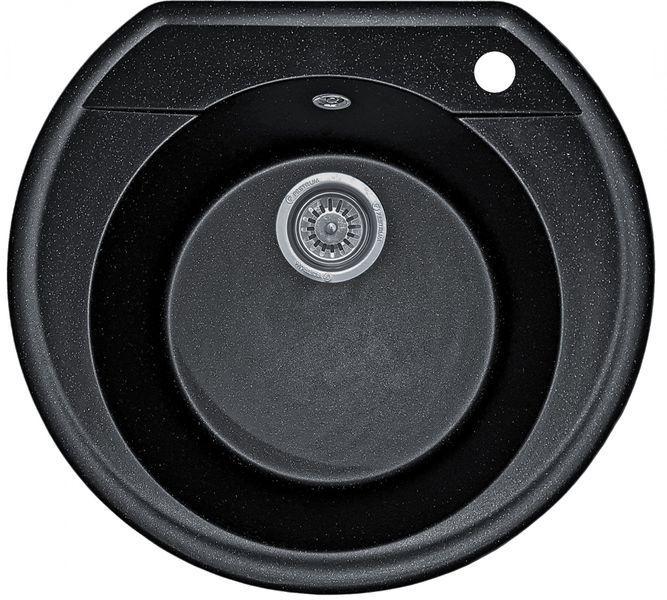 Мойка кухонная, гранитная, круглая Valetti Model 31N Anthracite (черная), 530х490 мм VAL-31N-ANT фото