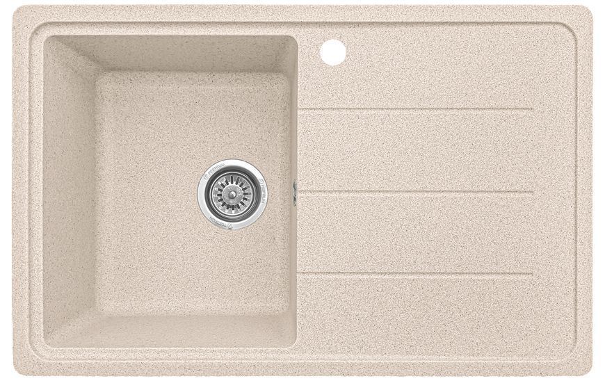 Кухонная мойка каменная, прямоугольная, EcoLine 24N, 780х500 мм, бежевая EL-24N-SAH фото
