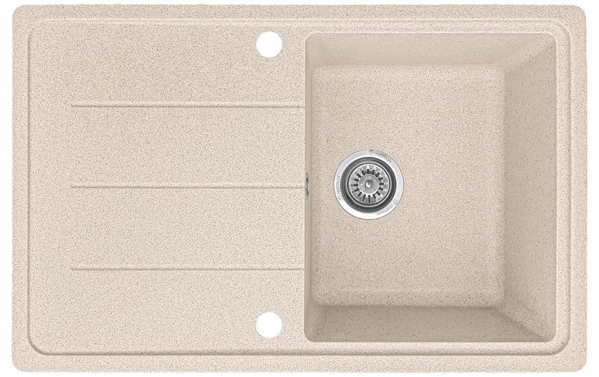Кухонная мойка каменная, прямоугольная, EcoLine 24N, 780х500 мм, бежевая EL-24N-SAH фото