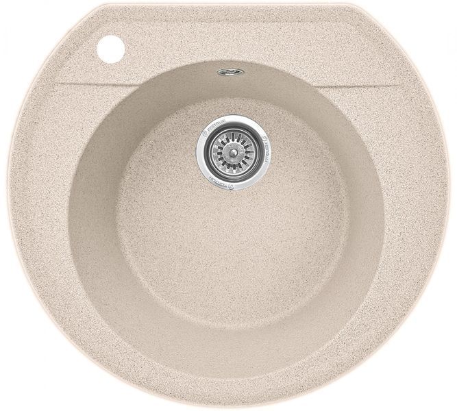 Мойка кухонная, гранитная, круглая Valetti Model 31N Sahara (бежевая), 530х490 мм VAL-31N-SAH фото