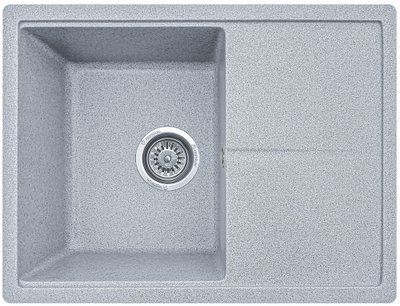 Мойка кухонная, прямоугольная, гранитная Valetti Model 75N, Silver (серая), 580х445 мм VAL-75N-SIL фото