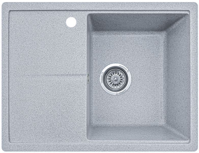 Мийка кухонна, прямокутна, гранітна Valetti Model 75N, Silver (сіра), 580х445 мм VAL-75N-SIL фото