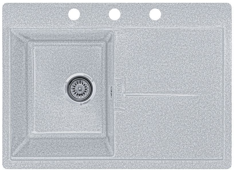 Мийка кухонна, гранітна, прямокутна, Valetti Model 15N, Silver (сіра), 670&times;495 мм VAL-16N-SIL фото