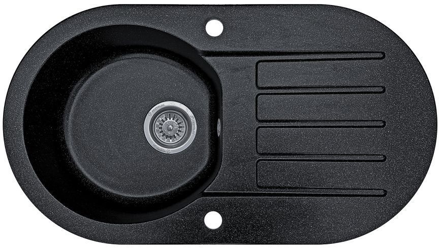 Комплект кухонної мийки Valetti 67D Anthracite (чорна) &mdash; мийка + змішувач + сифон
