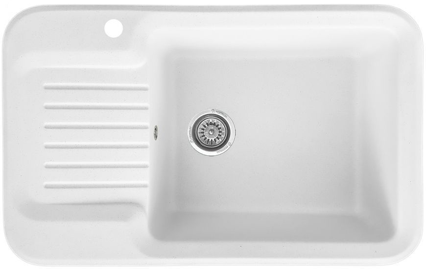 Мойка кухонная, прямоугольная, гранитная, Valetti Model 55N, Snow (белая), 810х510 мм VAL-55N-SNW фото