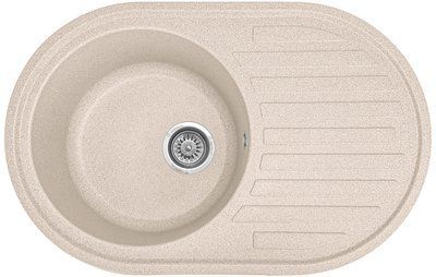 Кухонная мойка, каменная, овальная, EcoLine 27N, 770х500 мм, бежевая EL-27N-SAH фото