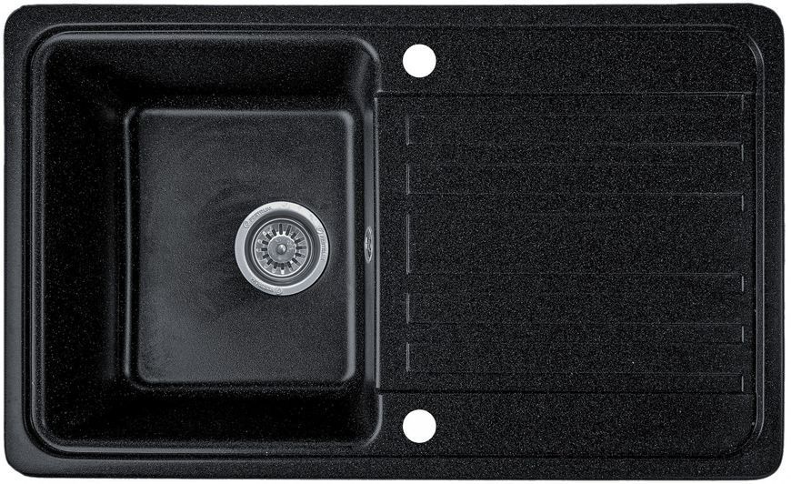 Мойка кухонная, гранитная, прямоугольная, Valetti Model 17N, Anthracite (черная), 760х460 мм VAL-17N-ANT фото
