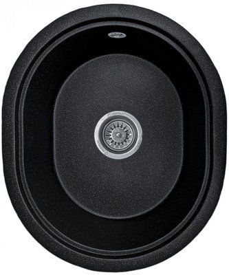Мойка кухонная, гранитная, овальная, Valetti Model 60N Anthracite (черная), 510х430 мм VAL-60N-ANT фото