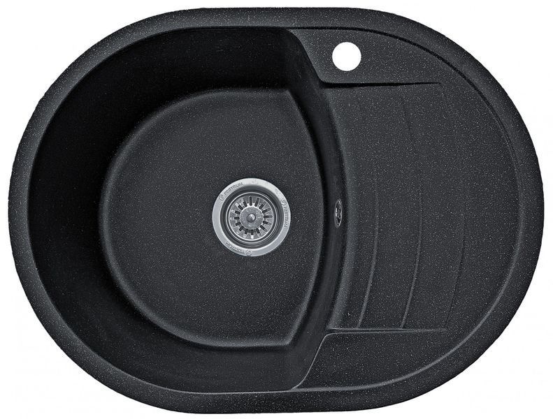 Мойка кухонная, гранитная, овальная, Valetti Model 32N Anthracite (черная), 610х460 мм VAL-32N-ANT фото