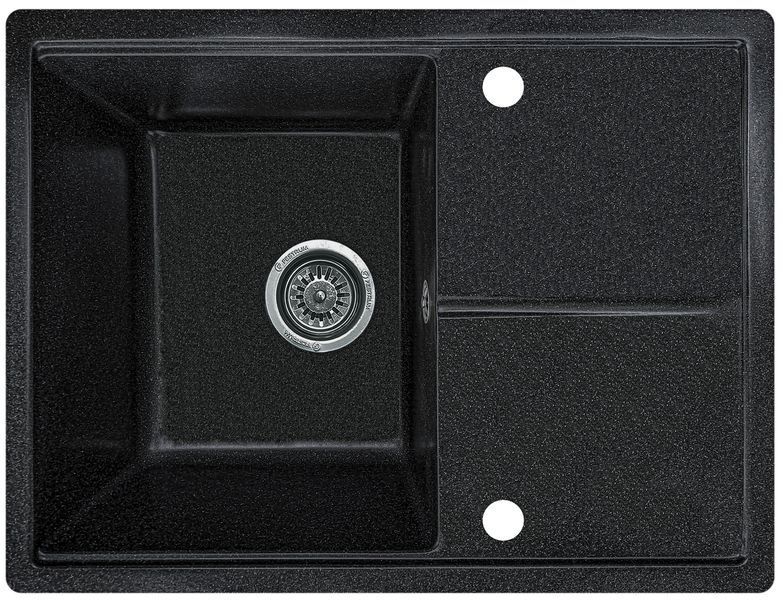 Комплект кухонной мойки Valetti 75N Anthracite (черная) &mdash; мойка + смеситель + сифон