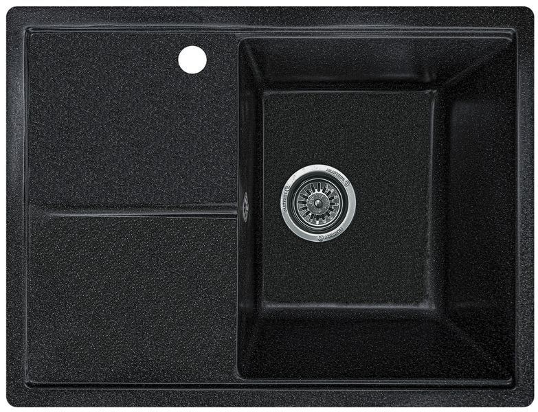 Комплект кухонной мойки Valetti 75N Anthracite (черная) &mdash; мойка + смеситель + сифон