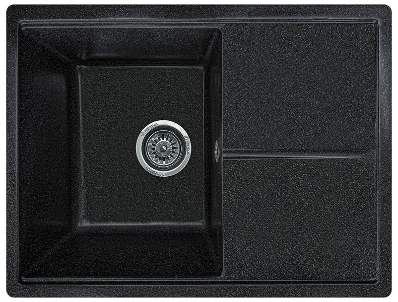 Комплект кухонной мойки Valetti 75N Anthracite (черная) &mdash; мойка + смеситель + сифон