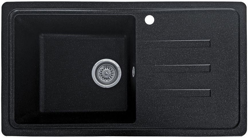 Мойка кухонная Valetti 36N Anthracite с гибким смесителем черного цвета