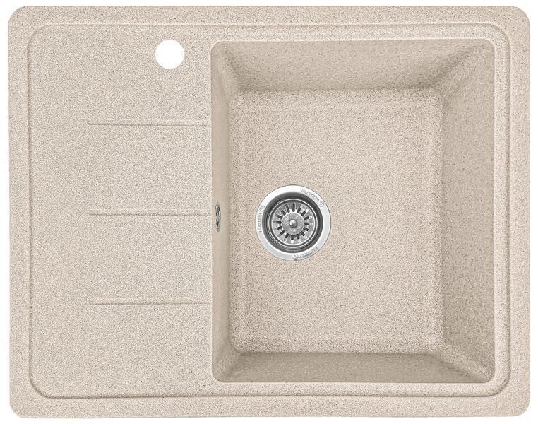 Кухонна мийка, кам'яна, прямокутна, EcoLIne 28N, 620х500 мм, бежева EL-28N-SAH фото