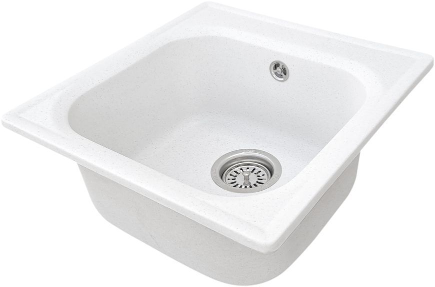 Мийка кухонна Valetti Model 1N, колір Snow (біла), граніт, 430&times;440 мм VAL-1N-SNW фото