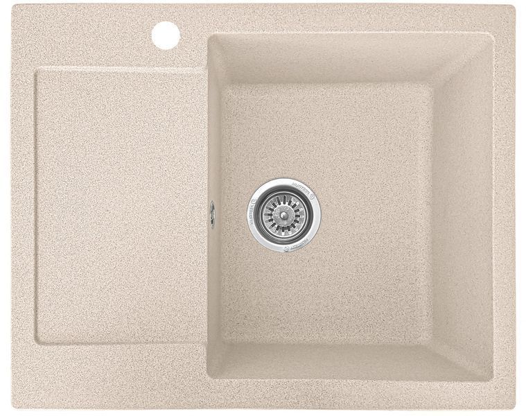 Мийка кухонна, гранітна, прямокутна, Valetti Model 26N, Sahara (бежева), 620х500 мм VAL-26N-SAH фото