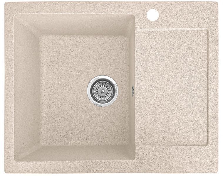 Мийка кухонна, гранітна, прямокутна, Valetti Model 26N, Sahara (бежева), 620х500 мм VAL-26N-SAH фото