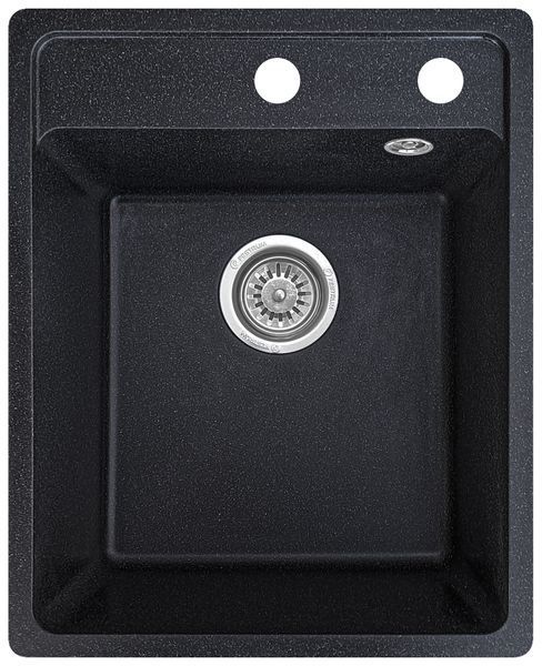 Мойка кухонная, гранитная, квадратная, Valetti Model 85N, Anthracite (черная), 410х510 мм VAL-85N-ANT фото