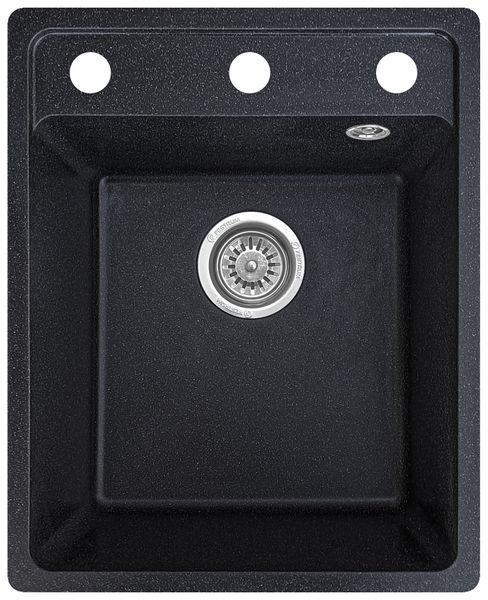 Мойка кухонная, гранитная, квадратная, Valetti Model 85N, Anthracite (черная), 410х510 мм VAL-85N-ANT фото