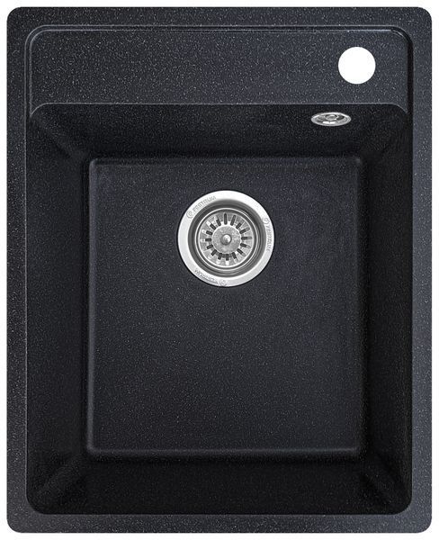Мойка кухонная, гранитная, квадратная, Valetti Model 85N, Anthracite (черная), 410х510 мм VAL-85N-ANT фото